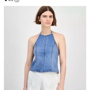 Denim Halter Top - Blue